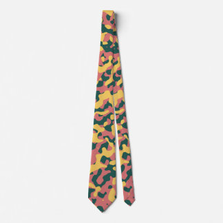 Camouflage in Pink, Yellow, and Green Tie