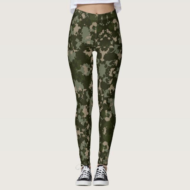 Camouflage Jah Army - Power Yoga Leggings (Front)