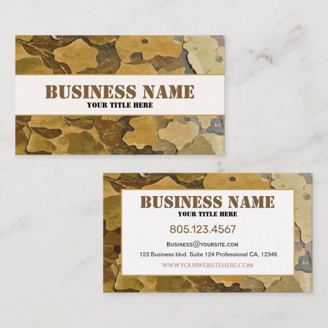 Camouflage Leaves Business Card (Front/Back)