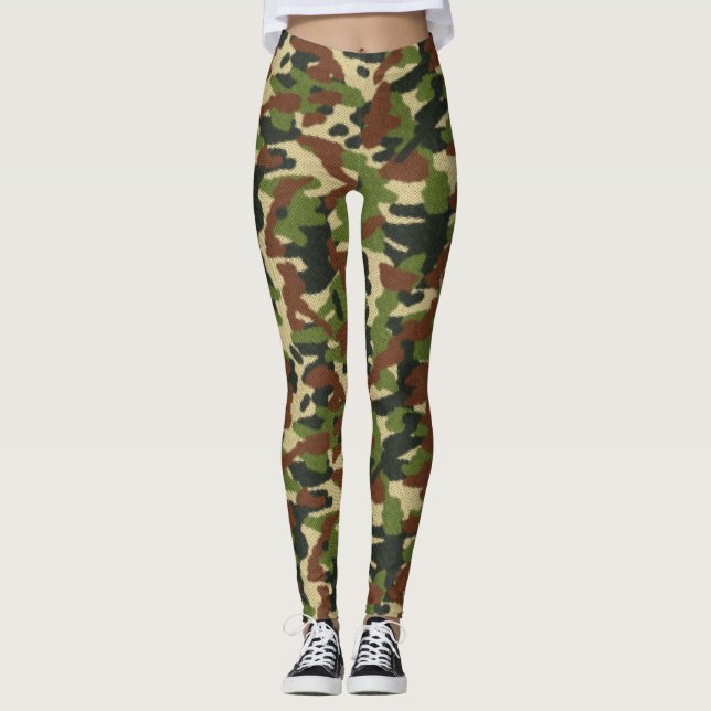 Camouflage Leggings verts et Brown (Devant)