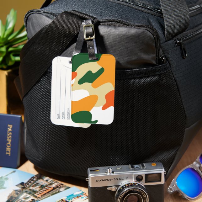camouflage luggage tag (Front & Back)
