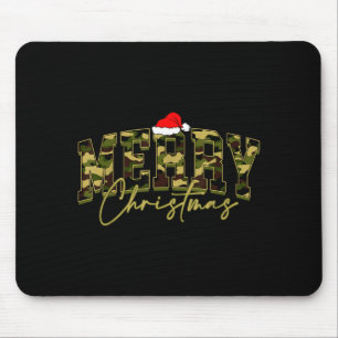 Camouflage Merry Christmas Santa Hat Xmas Pajamas  Mouse Pad