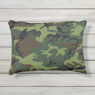 Camouflage militaire vert extérieur 12x16 Coussin
