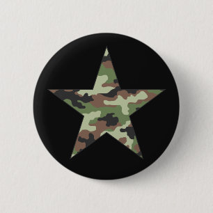 Camouflage Military Star 2 Inch Round Button