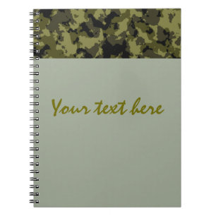 Camouflage military style pattern notebook