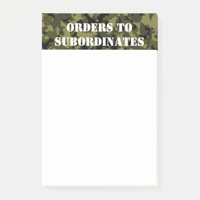Camouflage military style pattern post-it notes (Front)