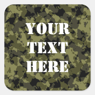 Camouflage military style pattern square sticker