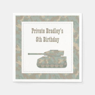 Camouflage Military Tank Army Birthday Party Napkin