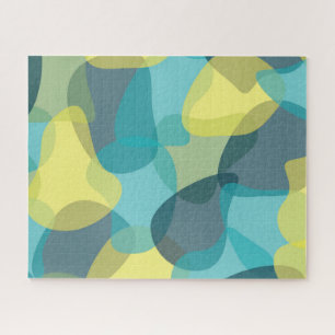 Camouflage, modern, cool, trendy, urban geometric jigsaw puzzle