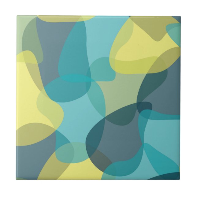 Camouflage, modern, cool, trendy, urban geometric tile (Front)