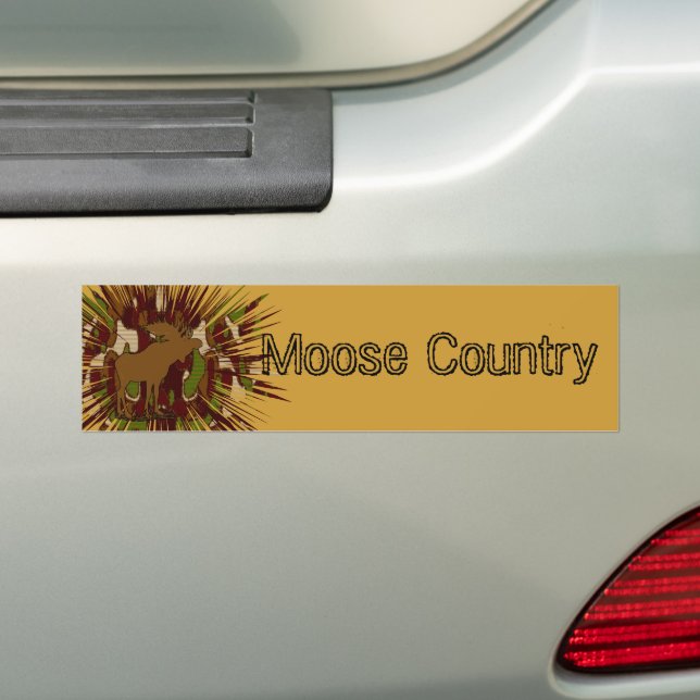 Camouflage Moose Break-out Camo Bumper Sticker (On Car)