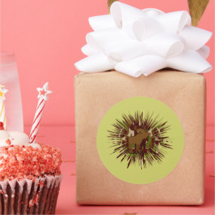 Camouflage Moose Break-out Camo Classic Round Sticker