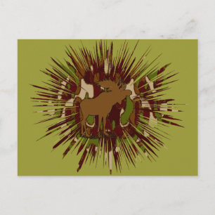 Camouflage Moose Break-out Camo Postcard