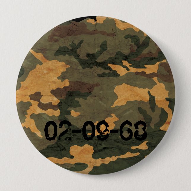 Camouflage Muster 4 Inch Round Button (Front)