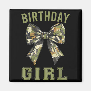 Camouflage Old Camo Bow Camo Coquette Bow Birthday Magnet