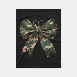 Camouflage Old Camo Bow Camo Coquette Bow Hunting  Fleece Blanket