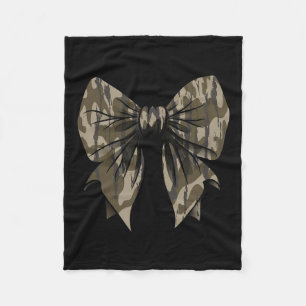 Camouflage Old Camo Bow Camo Coquette Bow Hunting  Fleece Blanket