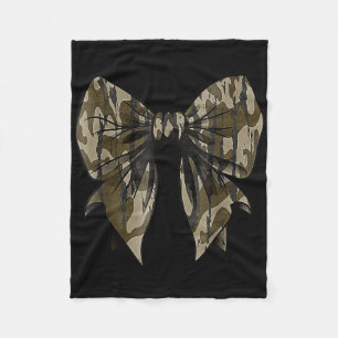 Camouflage Old Camo Bow Camo Coquette Bow Hunting Fleece Blanket