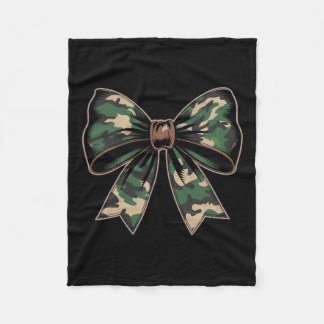 Camouflage Old Camo Bow Camo Coquette Bow Hunting  Fleece Blanket