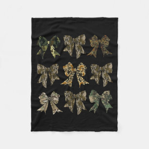 Camouflage Old Camo Bow Camo Coquette Bow Hunting  Fleece Blanket