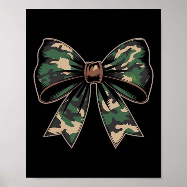 Camouflage Old Camo Bow Camo Coquette Bow Hunting  Poster (Front)