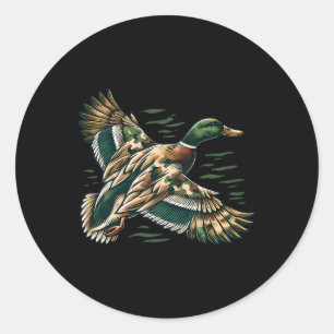 Camouflage Old School Camo Coquette Bow Duck Hunti Classic Round Sticker