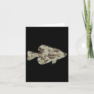 Camouflage Pan Fish Silhouette Digital Camo Crappi Card