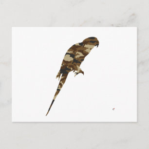 Camouflage Parakeet Silhouette Postcard