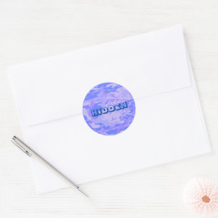 Camouflage Pastel Blue Abstract Pattern Classic Round Sticker