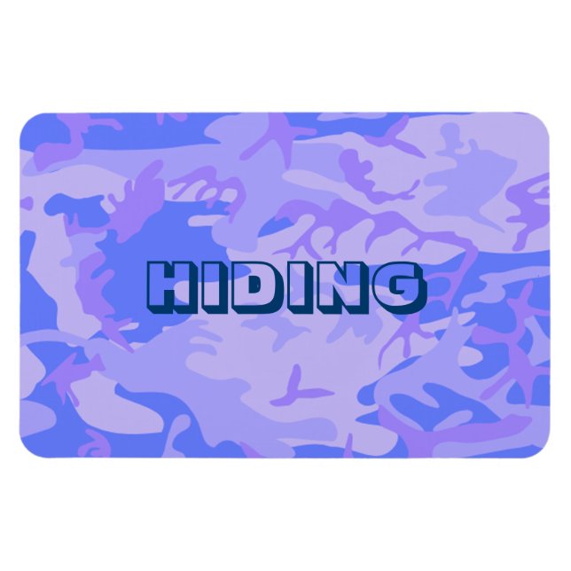 Camouflage Pastel Blue Abstract Pattern Hiding Magnet (Horizontal)