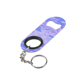 Camouflage Pastel Blue Abstract Pattern Keychain Bottle Opener