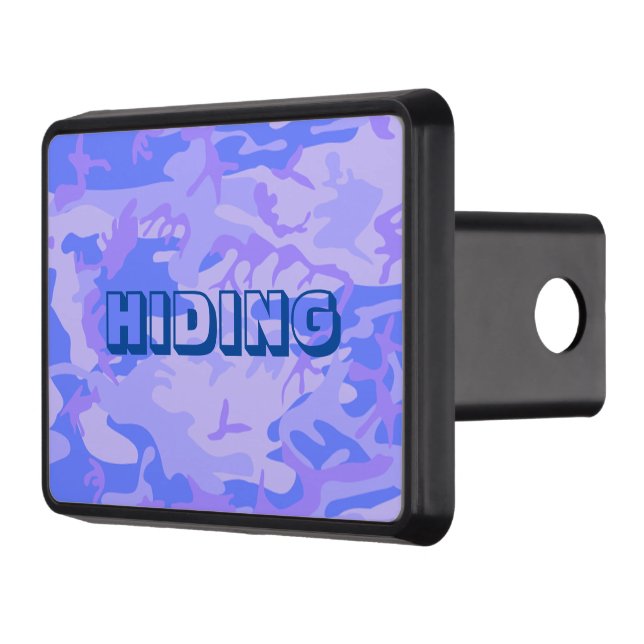 Camouflage Pastel Blue Abstract Pattern Trailer Hitch Cover (Left)