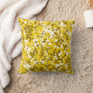 camouflage pattern 6  yellow throw pillow