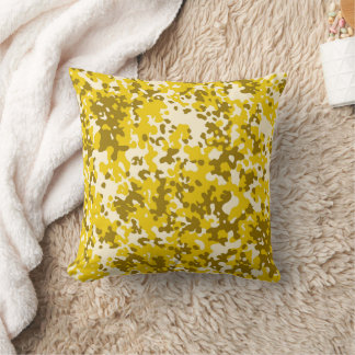 camouflage pattern 6  yellow throw pillow