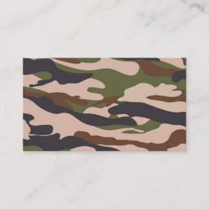 Camouflage pattern Brown beige green Business Card