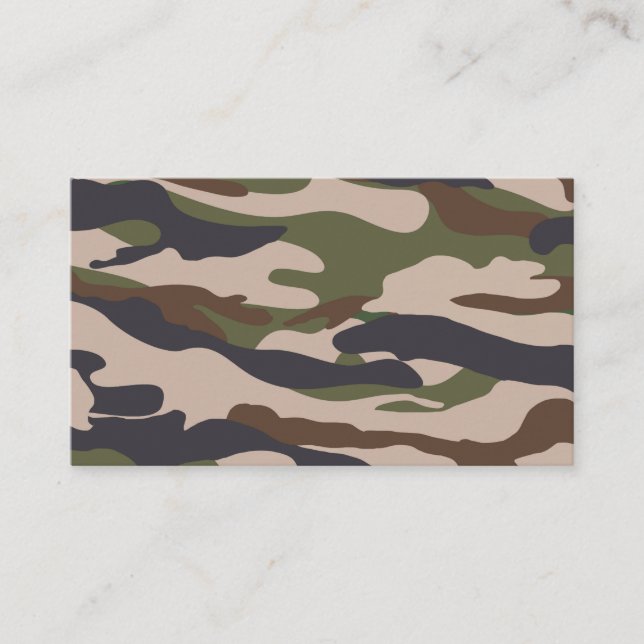 Camouflage pattern Brown beige green Business Card (Front)