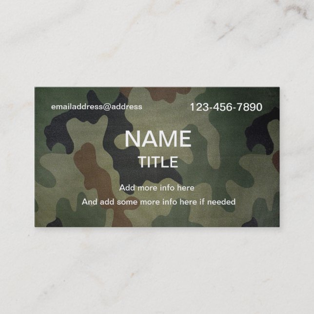 Camouflage Pattern Business Card (Front)