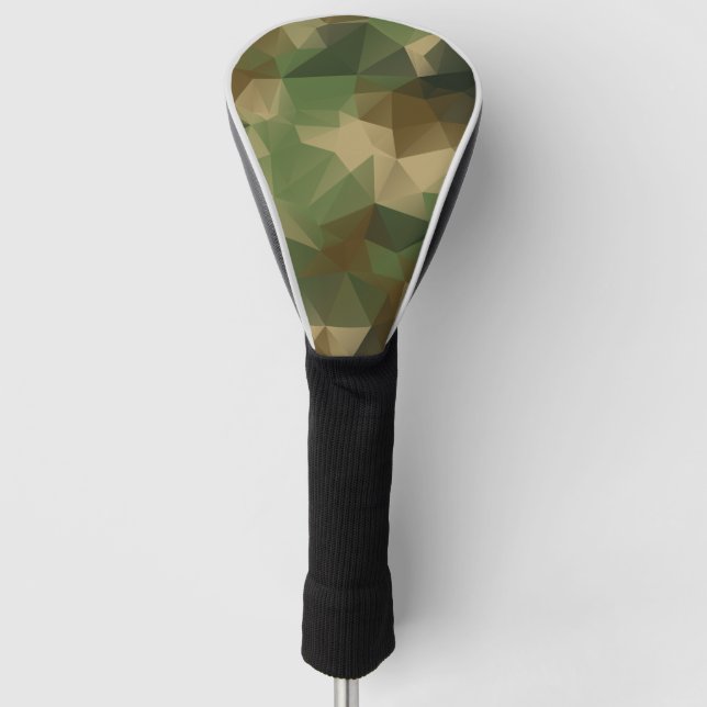 Camouflage Pattern Camo Poly Driver Cover, White Golf Head Cover (Front)