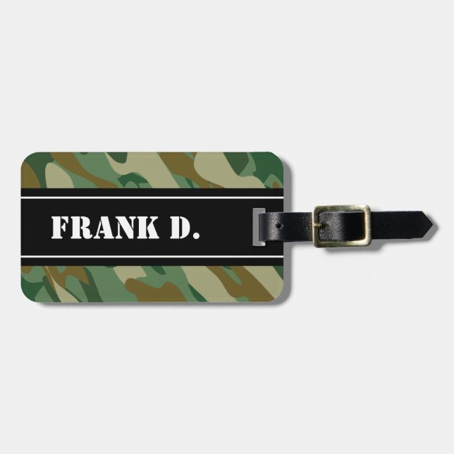 Camouflage pattern design travel luggage tag (Front Horizontal)