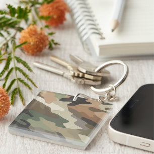 Camouflage Pattern Keychain Rugged Everyday Use
