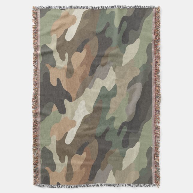 Camouflage Pattern Stylish Cozy Living Room Throw Blanket (Front Vertical)