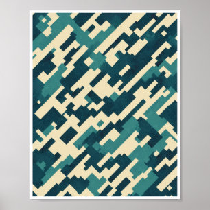 Camouflage Pattern Vector Art Wall Poster Decor
