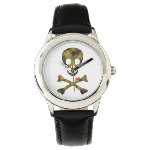 Camouflage patterned skull watch