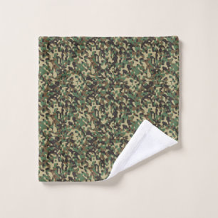 Camouflage patterned wash cloth