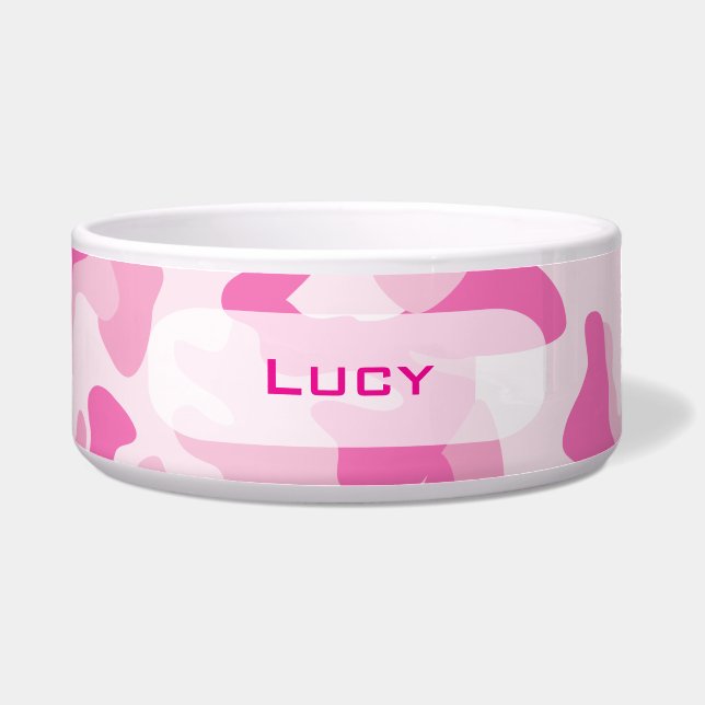 Camouflage | Personalized Dog Dish (Front)
