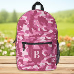 Camouflage Pink Cool Personalized Girly Camo Printed Backpack<br><div class="desc">Introducing our modern and trendy camo backpack, perfect for kids, students, hikers, and day trippers! This cool backpack features a girl chic camo pattern with shades of pink giving it a military-inspired look that is sure to turn heads. The camo design is not only stylish, but also functional, making it...</div>
