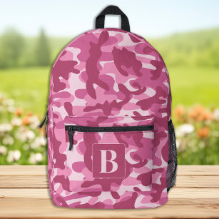 Camouflage Pink Cool Personalized Girly Camo Printed Backpack