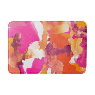 Camouflage pink orange bath mat