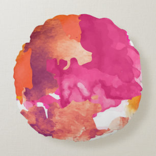 Camouflage Pink Round Pillow