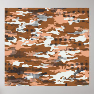 Camouflage Polka Dot: Abstract Seamless. Poster